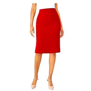 Ann Taylor Rich Ruby Red Pencil Skirt